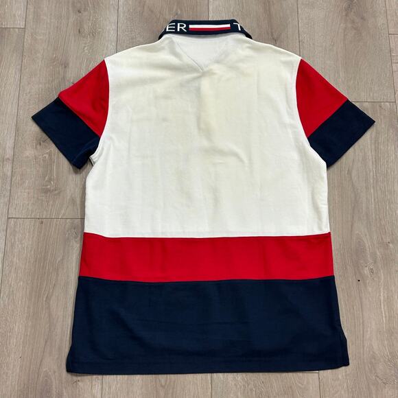 Tommy Hilfiger Color Block Polo Shirt Top Size Medium M B4 - Picture 5 of 5